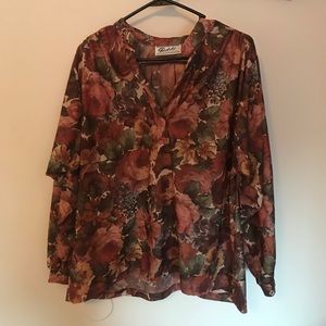 Vintage Teddi Long Sleeve Blouse Sz Large